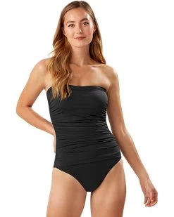 Tommy Bahama Swimwear Pearl Shirred Bandeau One-Piece