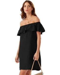 Tommy Bahama Swimwear Linen Dye Off-the-Shoulder Dress Cover-Up