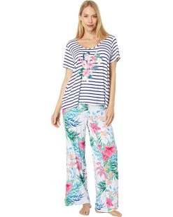 Tommy Bahama Sleepwear Short Sleeve Crop PJ Set
