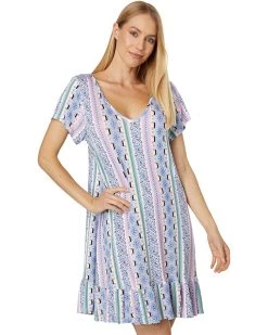 Tommy Bahama Sleepwear Short Sleeve Ruffle Hem Sleepshirt