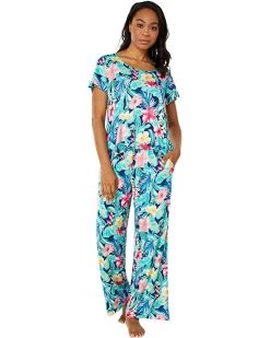 Tommy Bahama Sleepwear Short Sleeve Cropped PJ Set