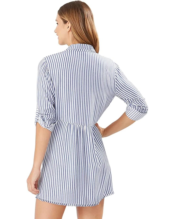 Tommy Bahama Swimwear Chambray Stripe Boyfriend Shirt - Image 2