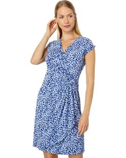 Tommy Bahama Dresses Clara Lagoon Leopard Short Sleeve Dress