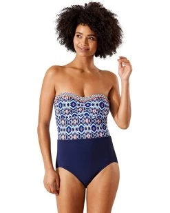 Tommy Bahama Swimwear Island Cays Ikat Bandeau One-Piece