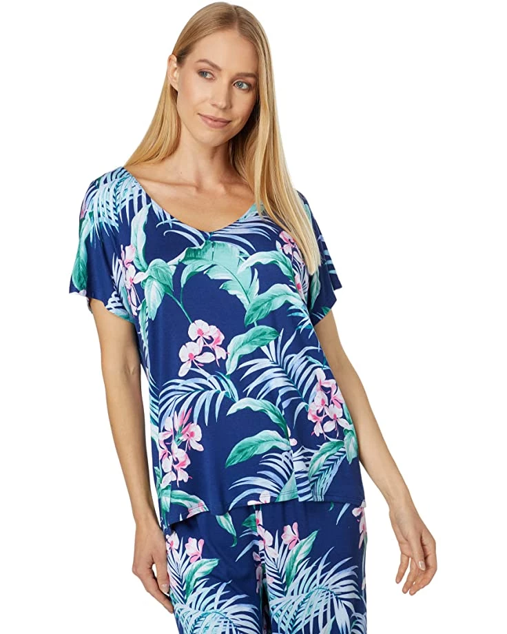 Tommy Bahama Sleepwear Short Sleeve Crop Pants PJ Set - Image 2